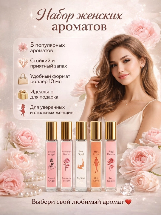 Lady, feramon nabor, feramon atirlar, 5 talik feramon, Lady atir, 10 ml - 