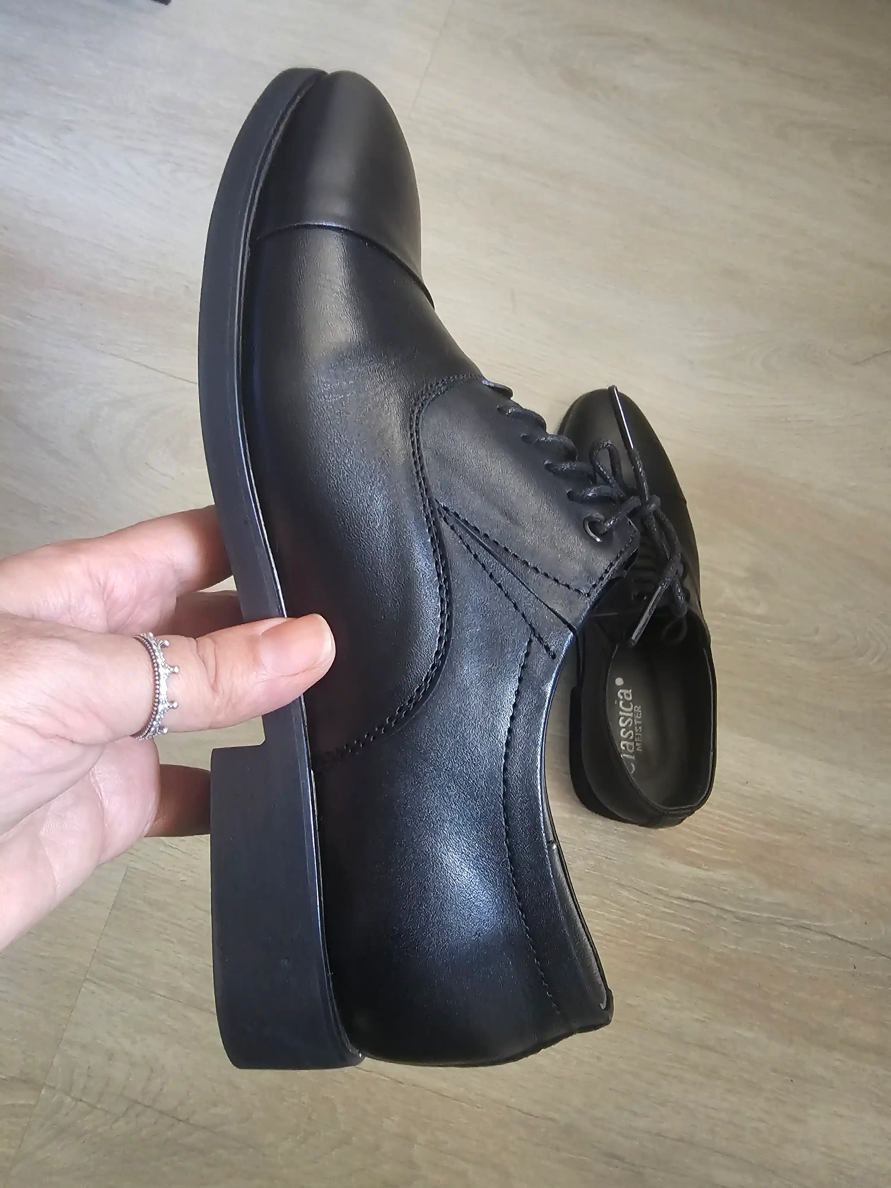PEGAS Erkaklar poyabzali, klassik tufli, tabiiy charm, qora, 39–46