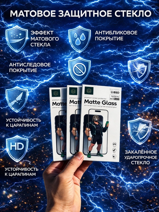 Защитное стекло Lion iPhone 13, 14, 15, 16, 17,Pro, Pro Max - 