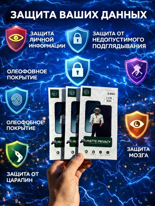 Защитное стекло Lion iPhone 13, 14, 15, 16, 17,Pro, Pro Max - 