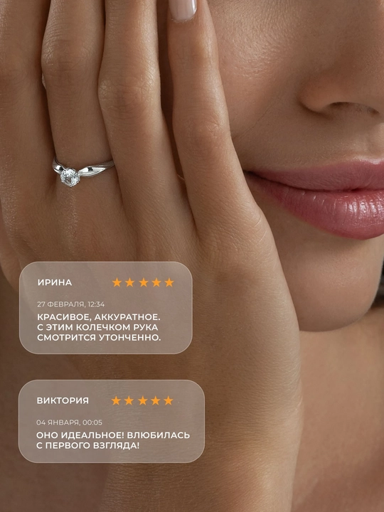 Кольцо из серебра с фианитом SOKOLOV, 94013642
