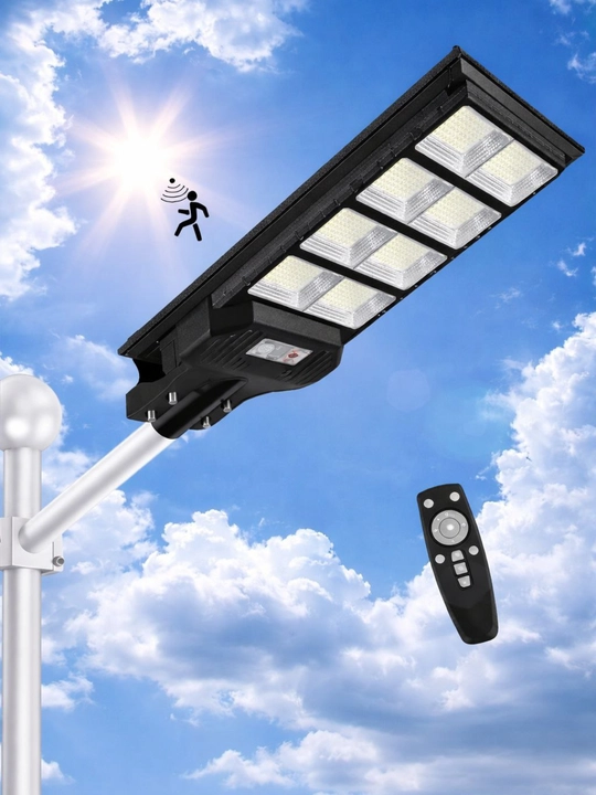 Уличный солнечный LED светильник 300W с датчиком движения и пультом - 