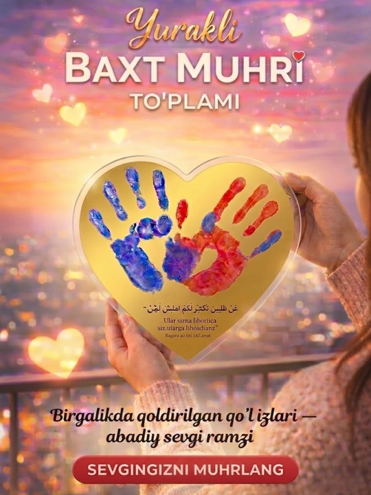 Juftlik uchun qo‘l izlari to‘plami, baxt muhri, romantik sovg‘a - 