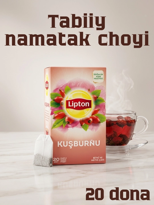 Фруктовый чай Lipton Kusburnu шиповник, 20 пакетиков, 50 г - 