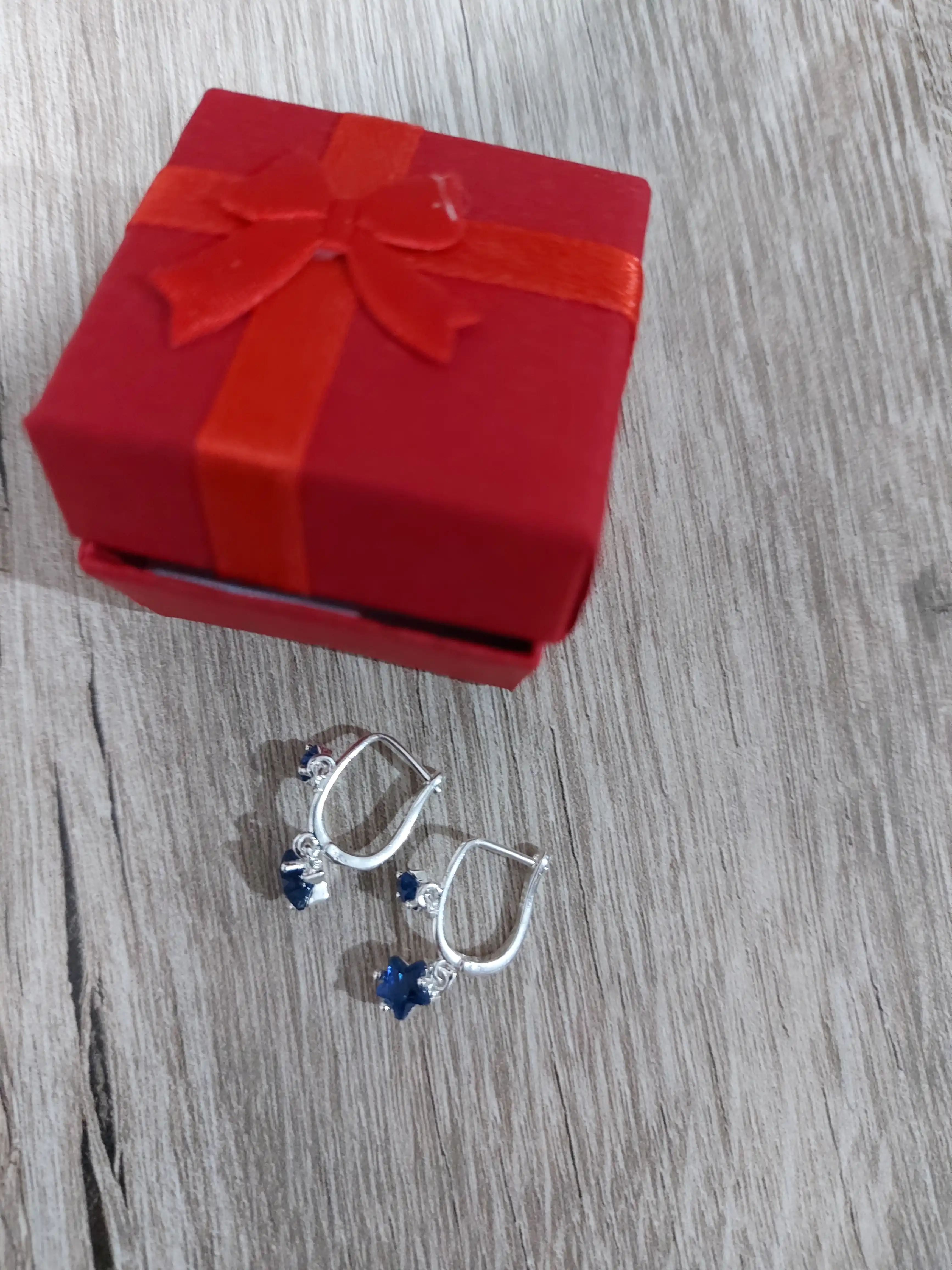 Серьги «Blue Star» — синие звёздочки  для девушек и женщин серебряное покрытие