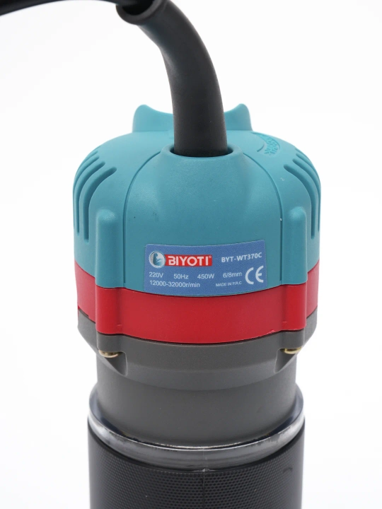 Elektr frezer BIYOTI BYT-WT370C, 450 Vt, 12 000–32 000 ayl/min, tsanga 6/8 mm