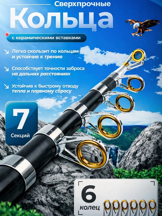 Удочка телескопическая для рыбалки