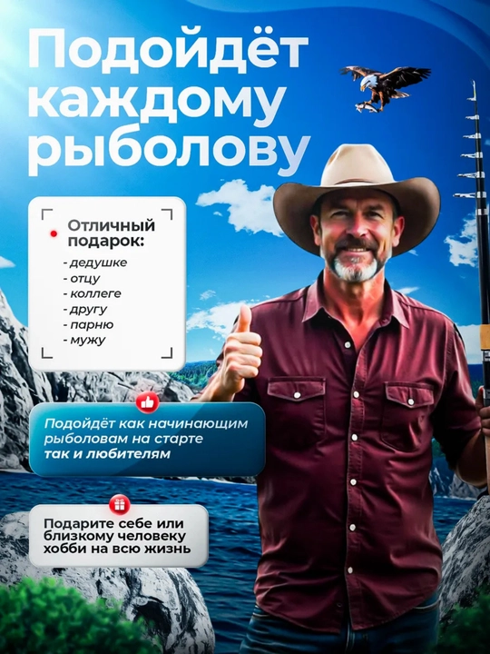 Удочка телескопическая для рыбалки