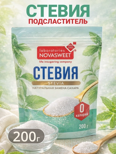 Cтоловый подсластитель NovaSweet Стевия, 200 г — GROCERY-P005287