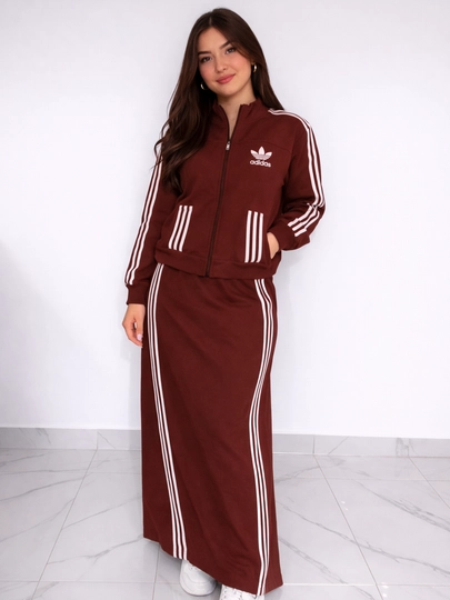 Женский спортивный костюм с юбкой – стильный и удобный комплект — BDBYFAY-ADIDASYUBKA-БОРДОВ-Ovesize