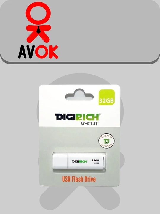 Digirich V-Cut 32GB flesh-xotirasi, USB 3.0/2.0, kompyuter va noutbuklar uchun, oq - 