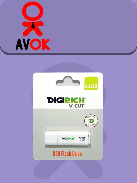 Digirich V-Cut 32GB flesh-xotirasi, USB 3.0/2.0, kompyuter va noutbuklar uchun, oq