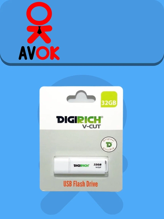 Digirich V-Cut 32GB flesh-xotirasi, USB 3.0/2.0, kompyuter va noutbuklar uchun, oq