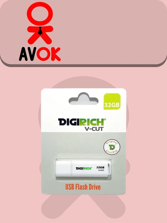 Digirich V-Cut 32GB flesh-xotirasi, USB 3.0/2.0, kompyuter va noutbuklar uchun, oq