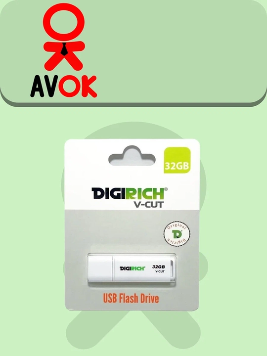 Digirich V-Cut 32GB flesh-xotirasi, USB 3.0/2.0, kompyuter va noutbuklar uchun, oq