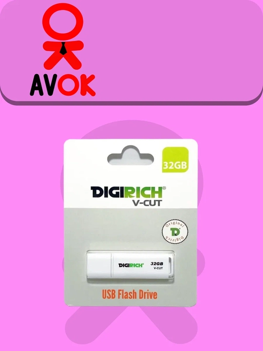 Digirich V-Cut 32GB flesh-xotirasi, USB 3.0/2.0, kompyuter va noutbuklar uchun, oq