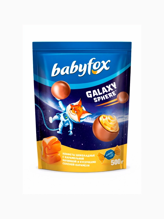 Tuzlangan karamelli Babyfox galaxy shokoladli konfetlari 500 gr - 