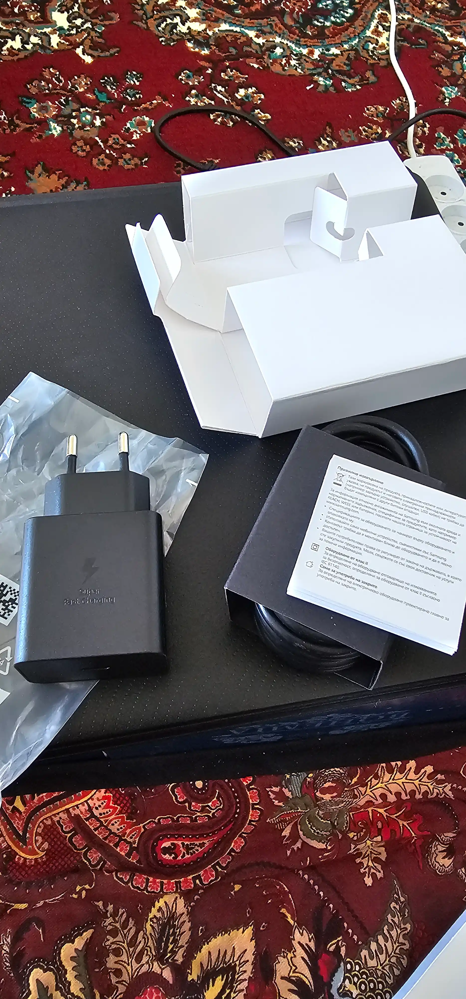 Samsung 45W USB-C (Type-C) Быстрое зарядное устройство + кабель USB-C 5A 1.8м