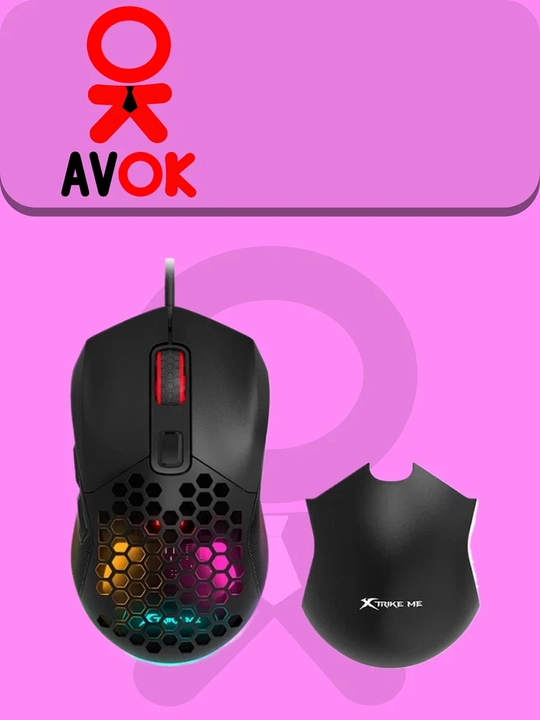 Simli o‘yin sichqonchasi GM-316, 7200 DPI, 6 tugma, RGB 13 rejim, USB 2.0, qora