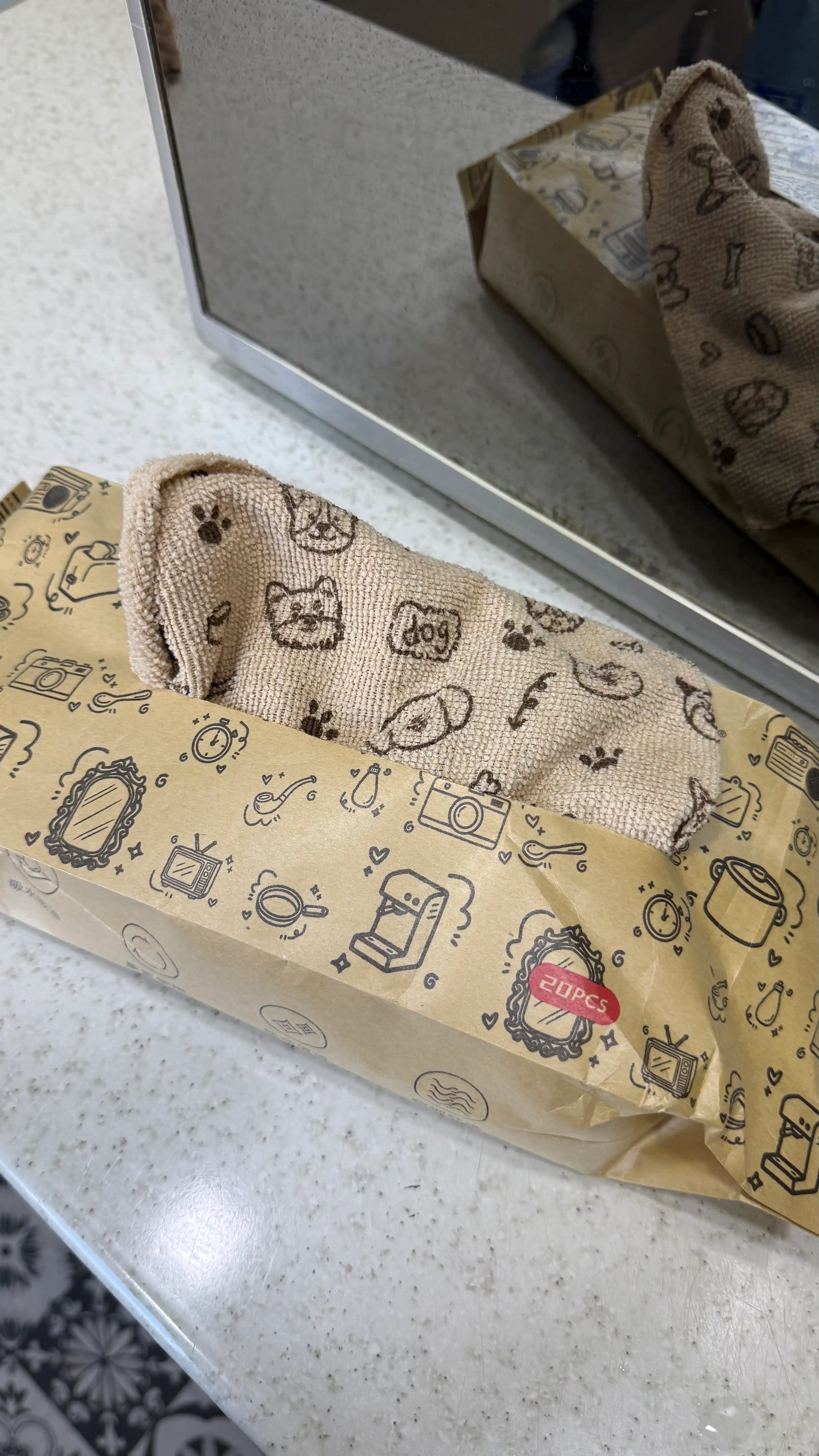 Tozalash va yuvish uchun ko'p qirrali qayta ishlatiladigan mikrofiber mato, 20 dona