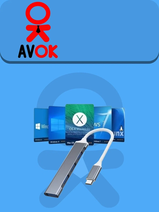 Док-станция Jinghua N636, Type-C, 4 порта USB (3×USB 2.0 + 1×USB 3.0), зарядка и передача