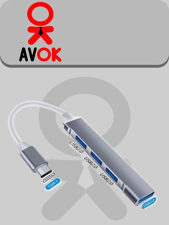 Док-станция Jinghua N636, Type-C, 4 порта USB (3×USB 2.0 + 1×USB 3.0), зарядка и передача - 