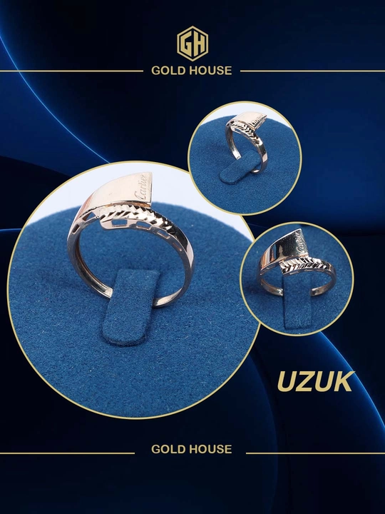 Gold House oltin taqinchoqlar to‘plami — sirg‘a va uzuk, 5.5 g - 