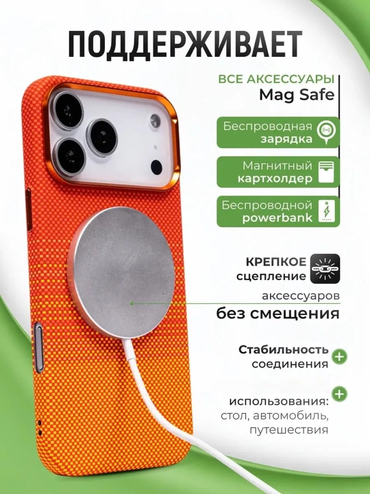 IPhone uchun karbon dizaynli MagSafe himoya g‘ilofi 13 Pro – 18 Pro Max