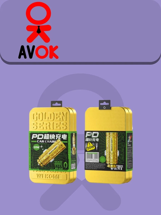 Wekome WP-C37 USB + Type-C avtomobil quvvatlagichi, 20 Vt, oltin