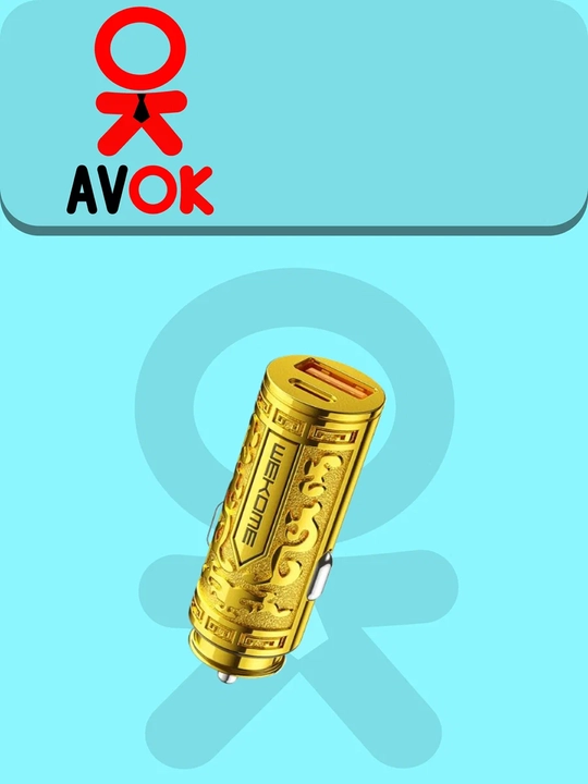 Автомобильное зарядное устройство Wekome WP-C37, USB + Type-C, 20 Вт, золотое - 