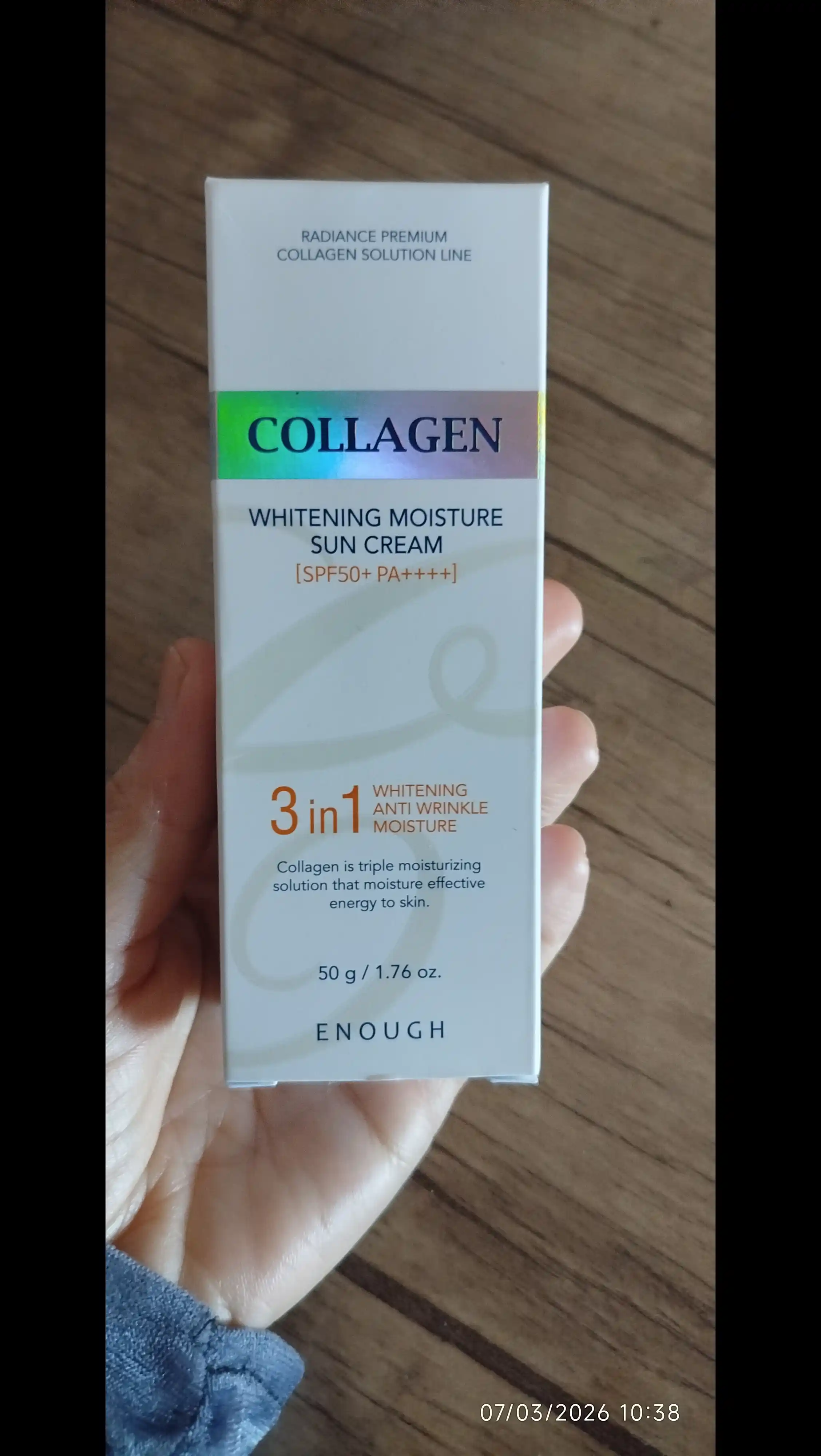 Quyoshdan himoyalovchi krem Enough 3 in 1 Whitening Sun Cream SPF50/PA+++, 50 ml