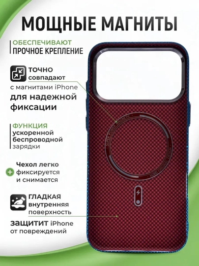 IPhone uchun karbon dizaynli MagSafe himoya g‘ilofi 13 Pro – 18 Pro Max