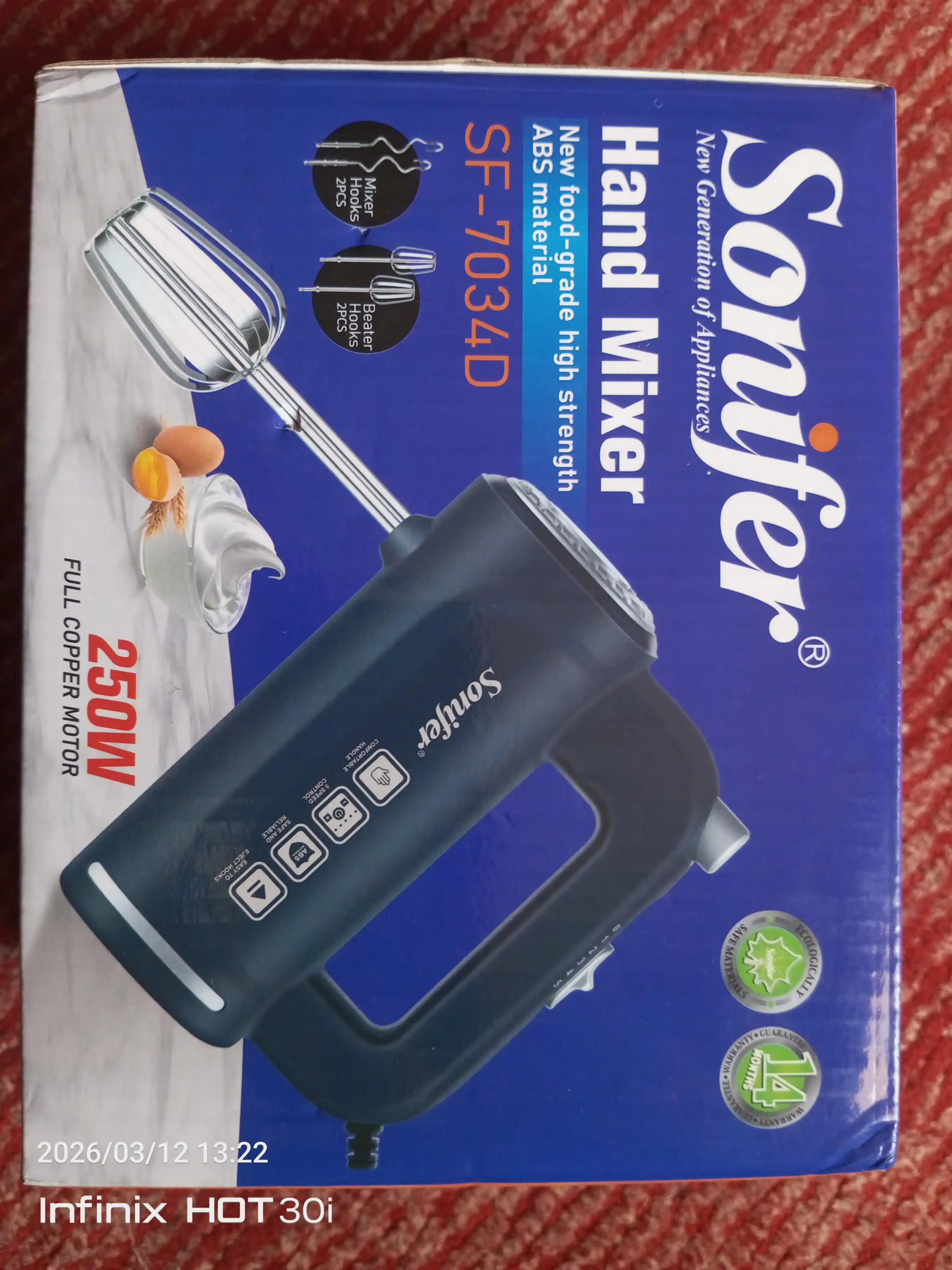 Oshxona qo'l mikseri, 600w blender, turbo va 5 bosqichli Tiffany mikser