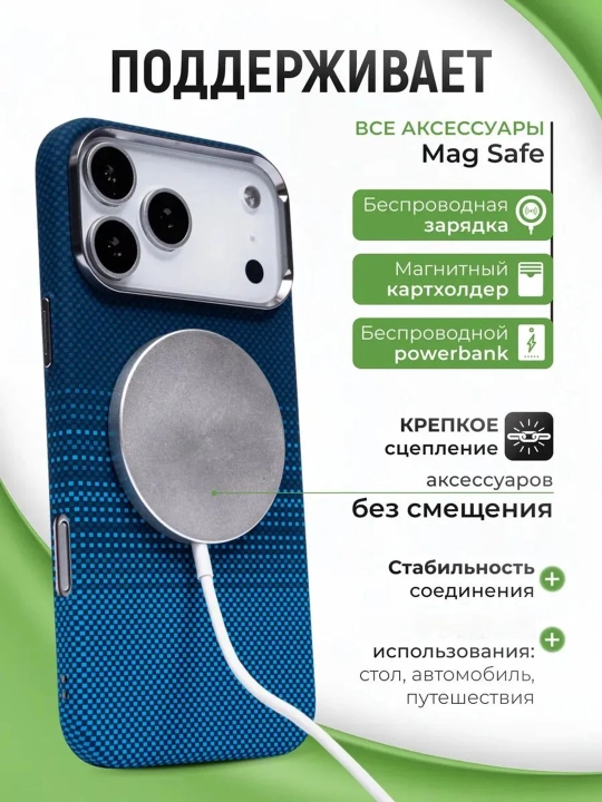 IPhone uchun karbon dizaynli MagSafe himoya g‘ilofi 13 Pro – 18 Pro Max