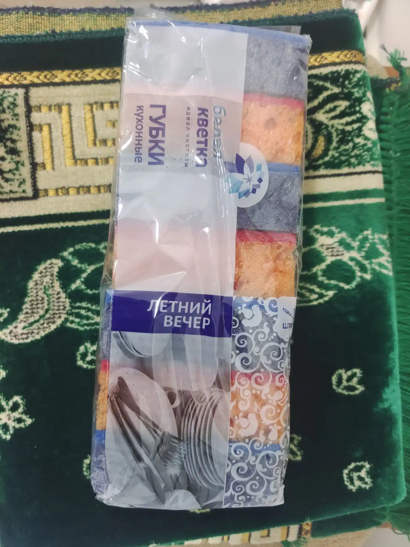 Губки для мытья посуды кухонные, 7 шт, с абразивом, прочные, плотные, 10 см