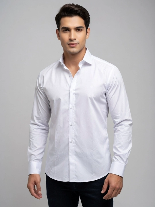 Мужская классическая рубашка, белая рубашка, Slim Fit - 