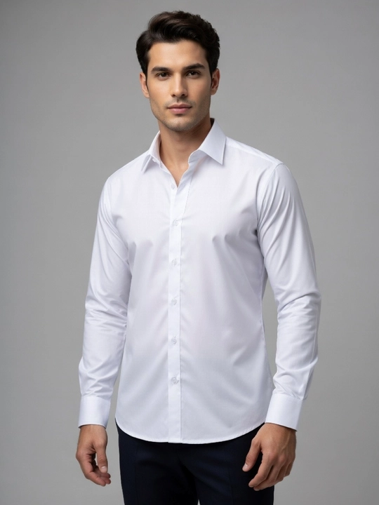 Erkaklar uchun klassik ko'ylak, oq ko'ylak, Slim Fit