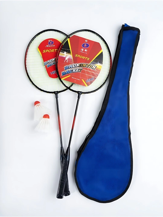 Badminton to‘plami, 2 raketka, 3 volan, badminton raketkalar komplekti chexol bilan