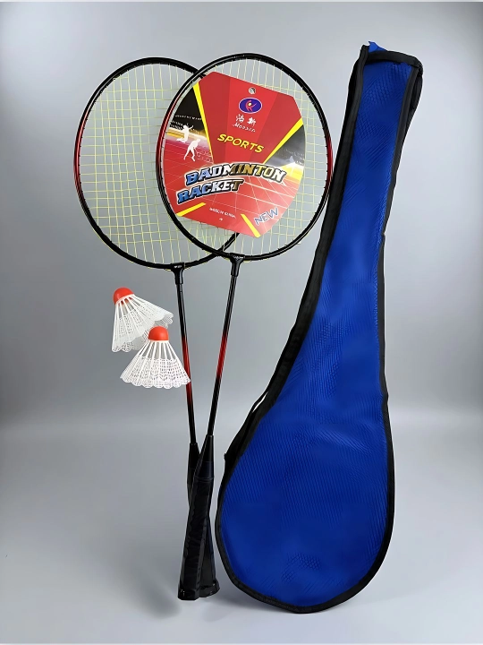 Badminton to‘plami, 2 raketka, 3 volan, badminton raketkalar komplekti chexol bilan
