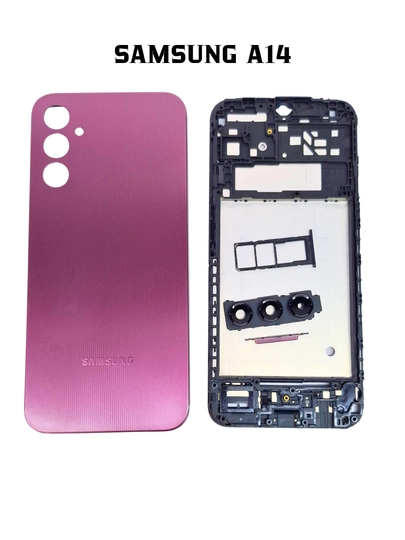 Задняя крышка корпуса Samsung A14 + рамка, боковые кнопки, стекло камеры и SIM-лоток