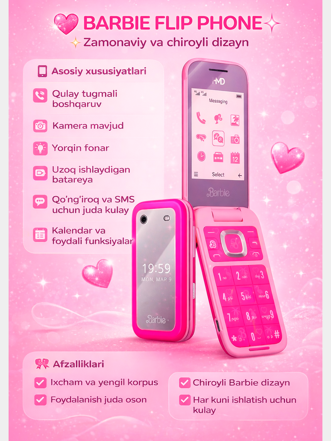Barbie Nokia 2660.Qizlar va ayollar uchun ajoyib tanlov. UZIME’da ro‘yxatdan o‘tgan - 