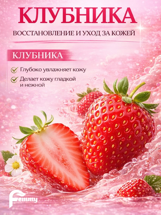Лосьон бальзам крем для тела, клубника и витамин С, увлажняющий и смягчающий SADOER 250 мл