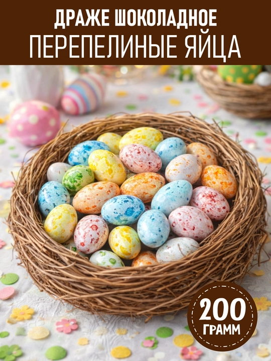 Конфеты-драже Sladus Regi «Шоколадные перепелиные яйца», декоративные, 200 г - 