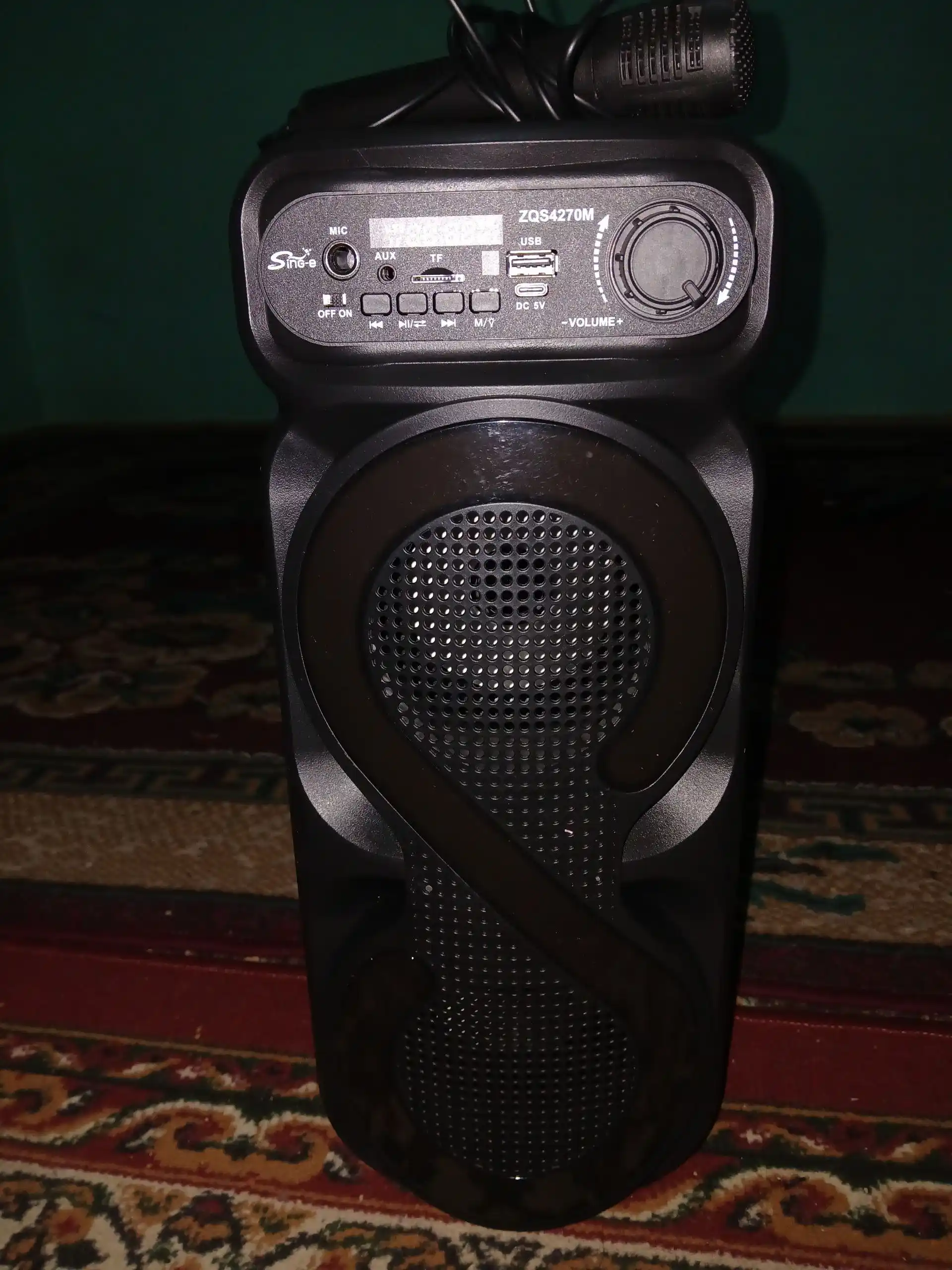 ZQS Katta Bluetooth simsiz karnay, karaoke, RGB yoritish, mikrofon va pult bilan