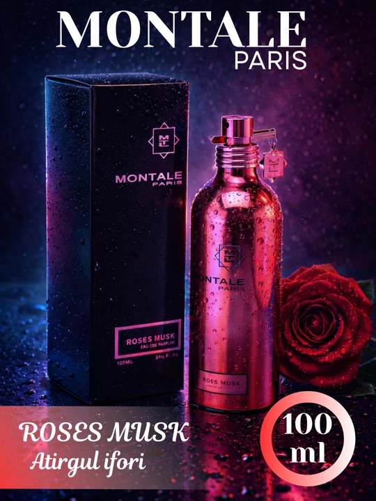 Montale Paris Roses Musk parfyumeriya suvi 100 ml sprey gulli-mushkli atir - 