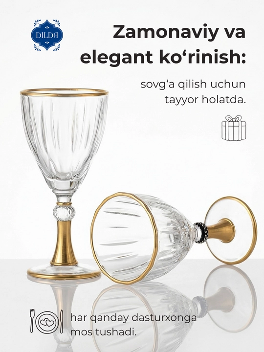 Rangli shishadan issiqqa chidamli ichimliklar uchun fujerlar,podarka uchun bokal 6 dona