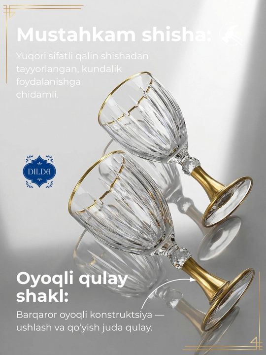 Rangli shishadan issiqqa chidamli ichimliklar uchun fujerlar,podarka uchun bokal 6 dona