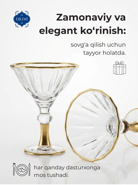 Rangli shishadan issiqqa chidamli ichimliklar uchun fujerlar,podarka uchun bokal 6 dona