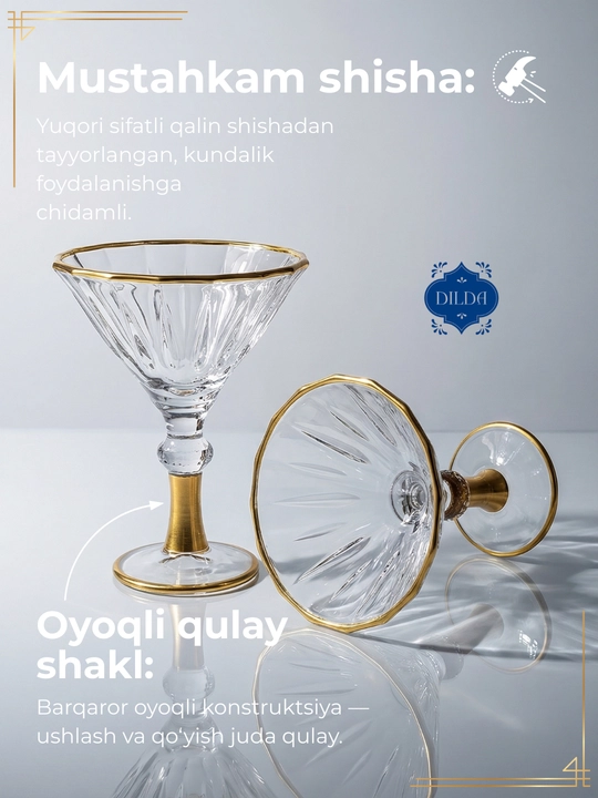 Rangli shishadan issiqqa chidamli ichimliklar uchun fujerlar,podarka uchun bokal 6 dona