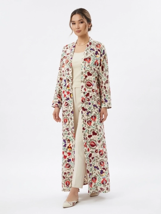 Ayollar uchun milliy abaya, standart o‘lcham, 46-60, material: zig‘ir